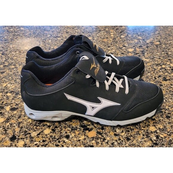 Mizuno Men’s 9-Spike Advanced Mizuno Pro Elite Baseball Cleats Black - Size 15 - Picture 3 of 14